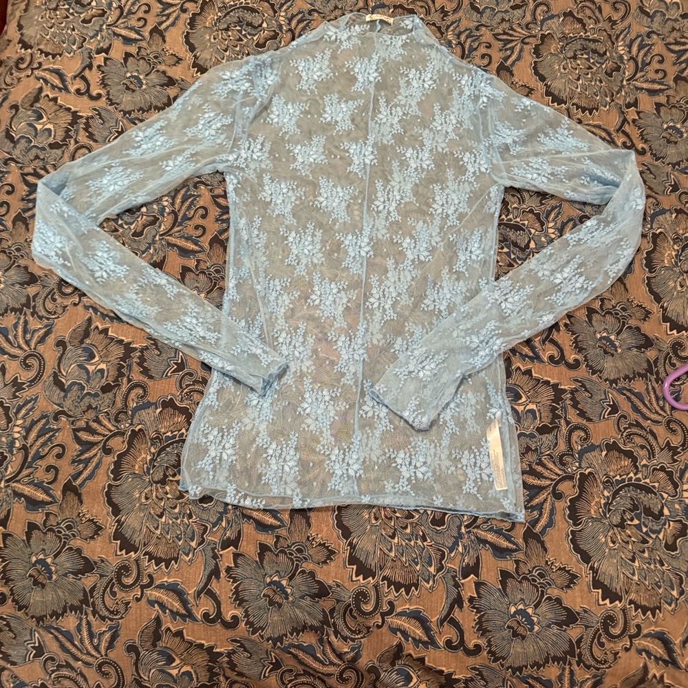 Intimately Free Lady Lux Sheer Lace Long Sleeve Top